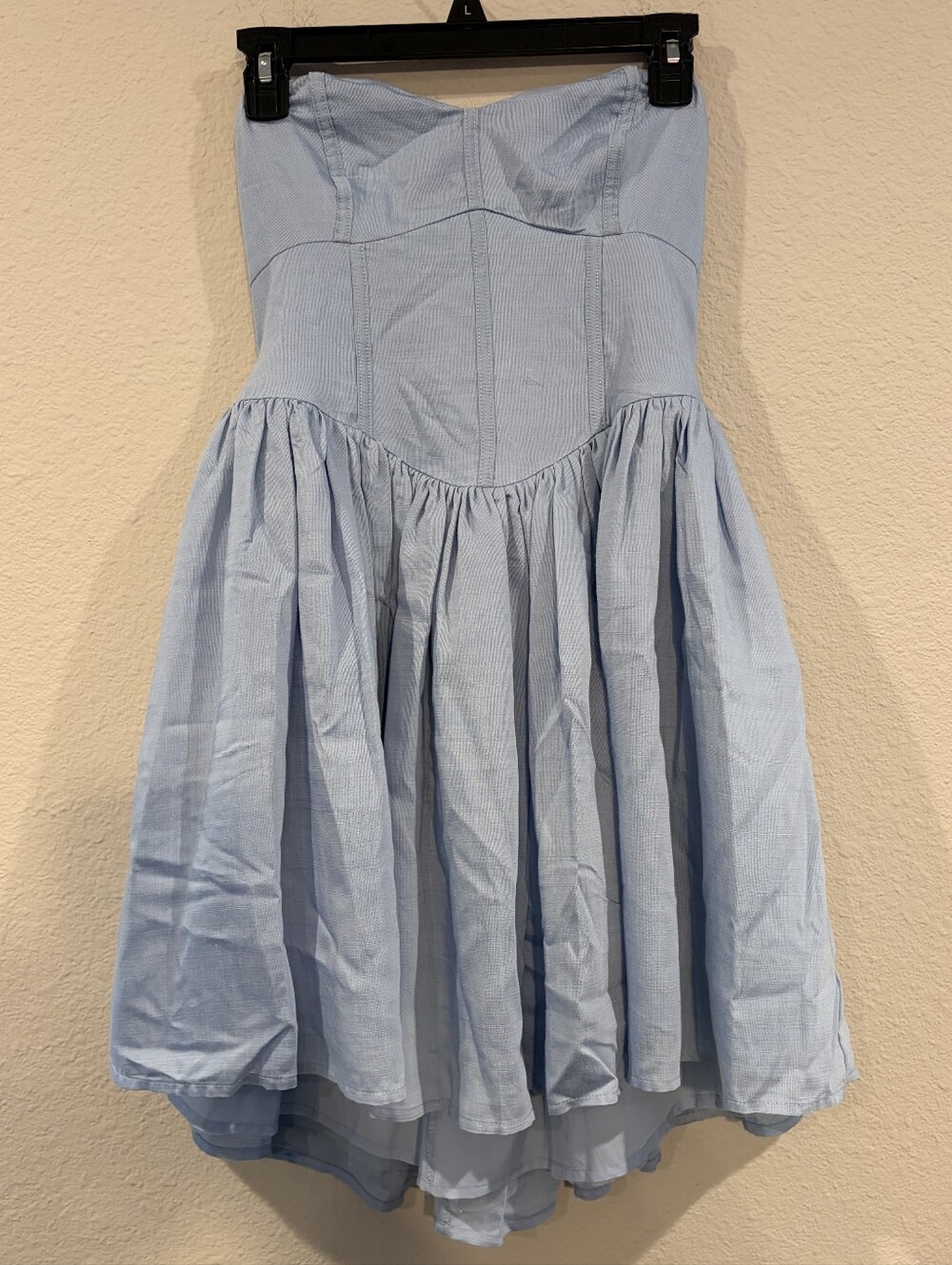 Altard State Womens Light Blue Strappless Corset Babydoll Mini Dress Size Medium